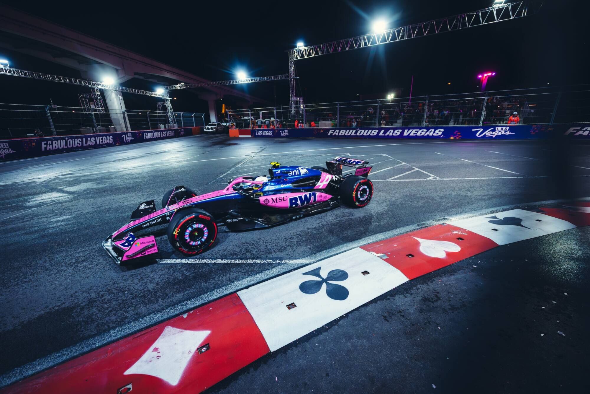 Franco Colapinto fue 17º en Las Vegas (Prensa Alpine / MARIAN CHYTKA)