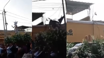 Caída de imagen del Cristo Resucitado genera alarma entre fieles durante procesión de Semana Santa en la Plaza de Armas de Ica