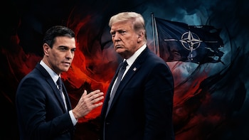 Donald Trump y Pedro Sánchez: Cara a cara bajo la sombra de la OTAN - VisualesIA ScribNews