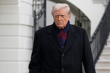 El presidente Donald Trump habla