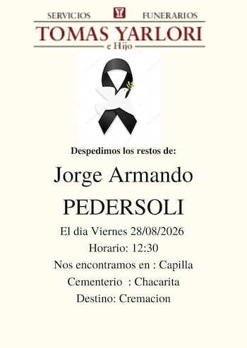 La despedida a Jorge Pedersoli