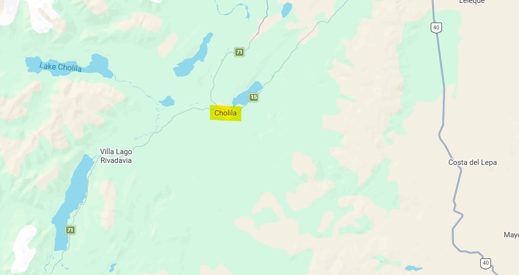 Cholila, en Chubut (Captura Google maps)