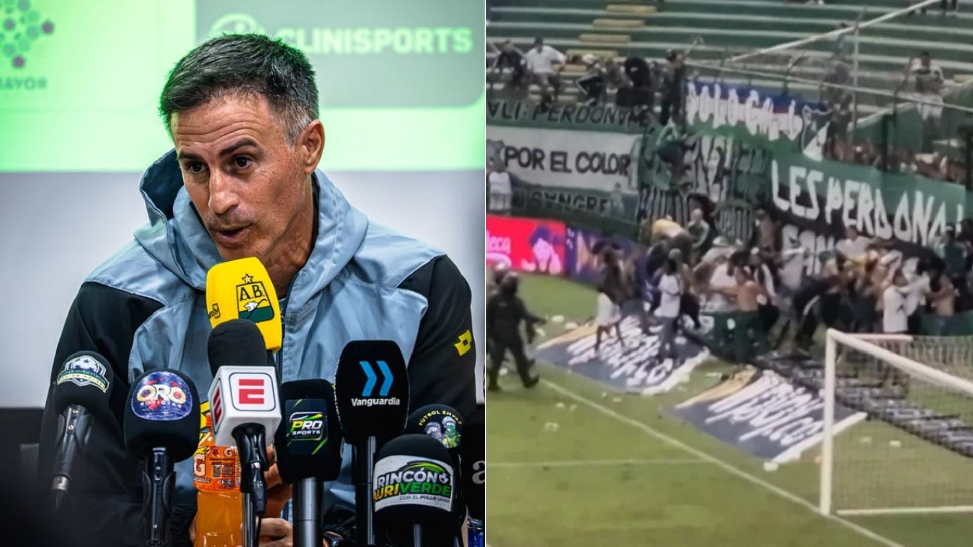Pablo Peirano, director técnico de Atlético Bucaramanga, quien habría sido parte de las razones de la invasión de los hinchas del Deportivo Cali en su partido del 30 de agosto - crédito Atlético Bucaramanga/Andrés Muñoz