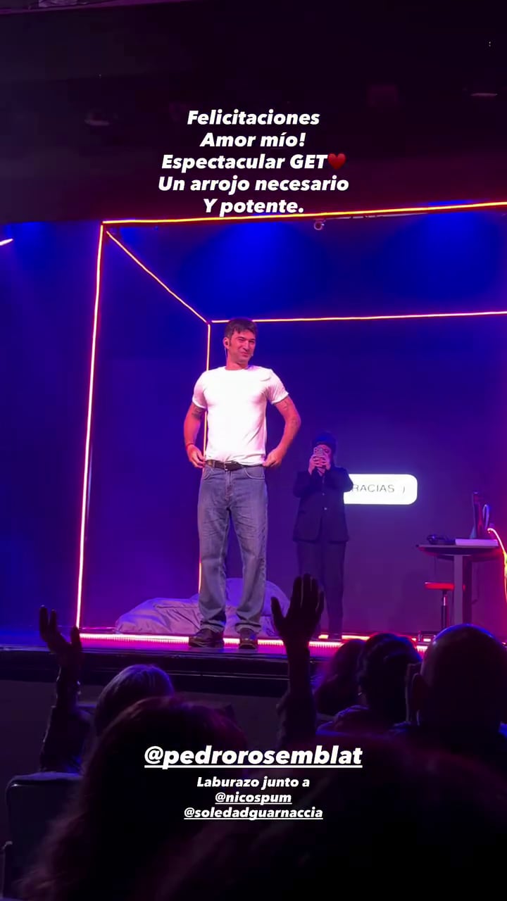 El mensaje de Lali Espósito a Pedro Rosemblat por el estreno de Get