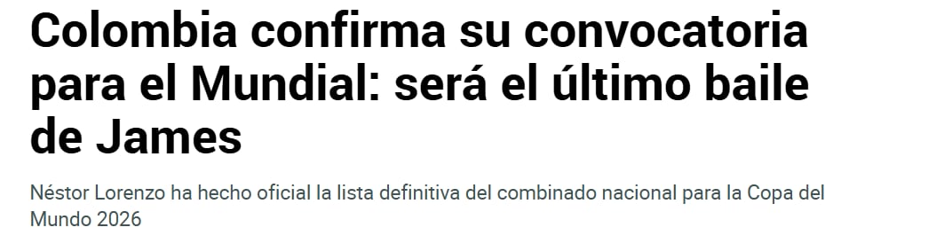 Marca sobre la convocatoria de la selección Colombia para la Copa Mundial de la FIFA 2026 - crédito Marca