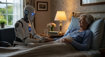 Adulto mayor - IA - vejez - robot - tecnología - 2 de febrero