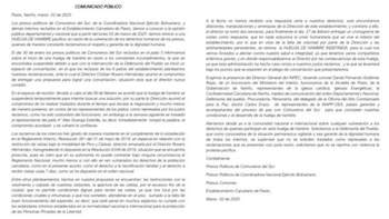 Los reclusos también alertaron modificaciones