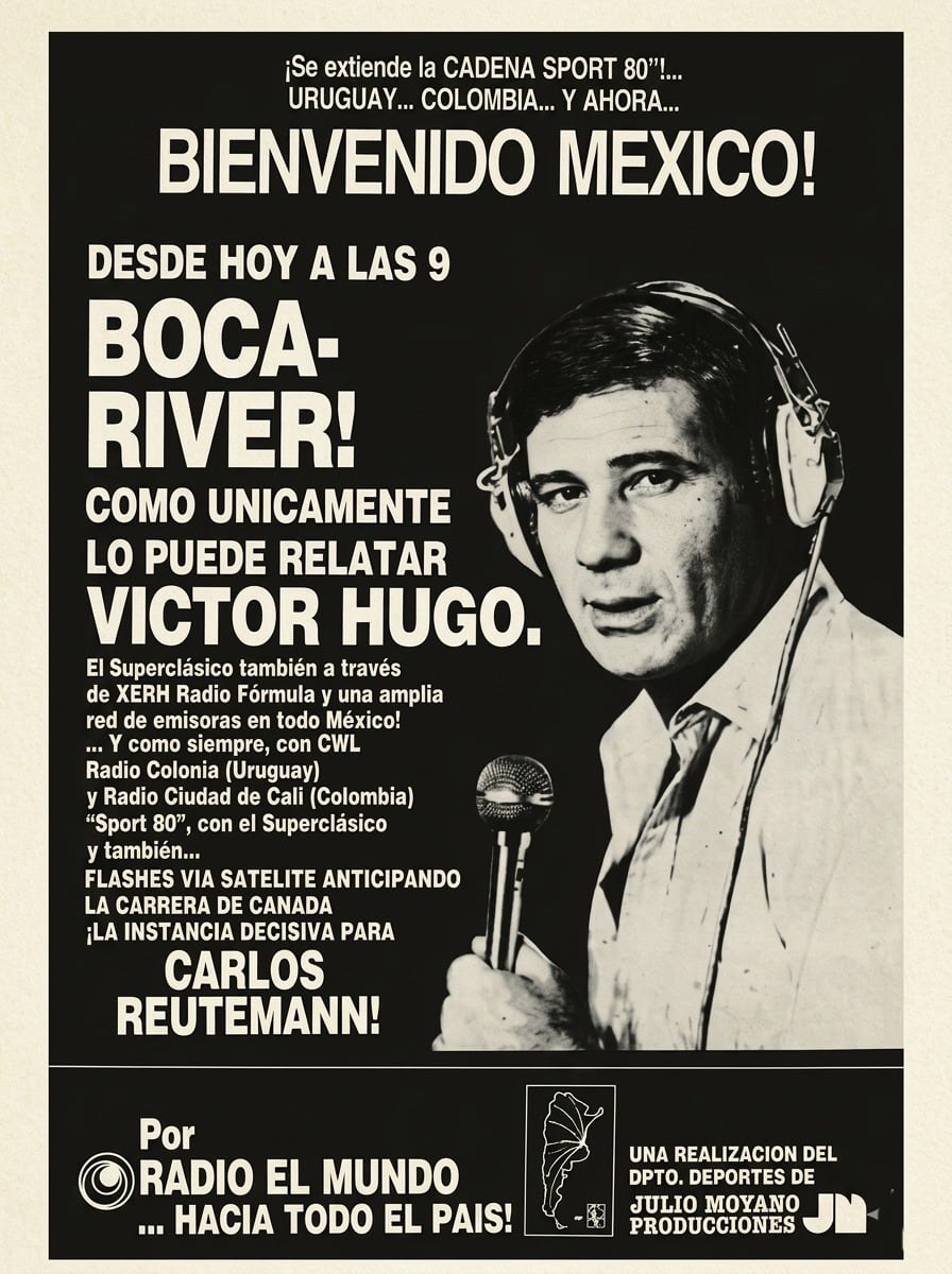 La publicidad del relato de Víctor Hugo Morales por Radio El Mundo