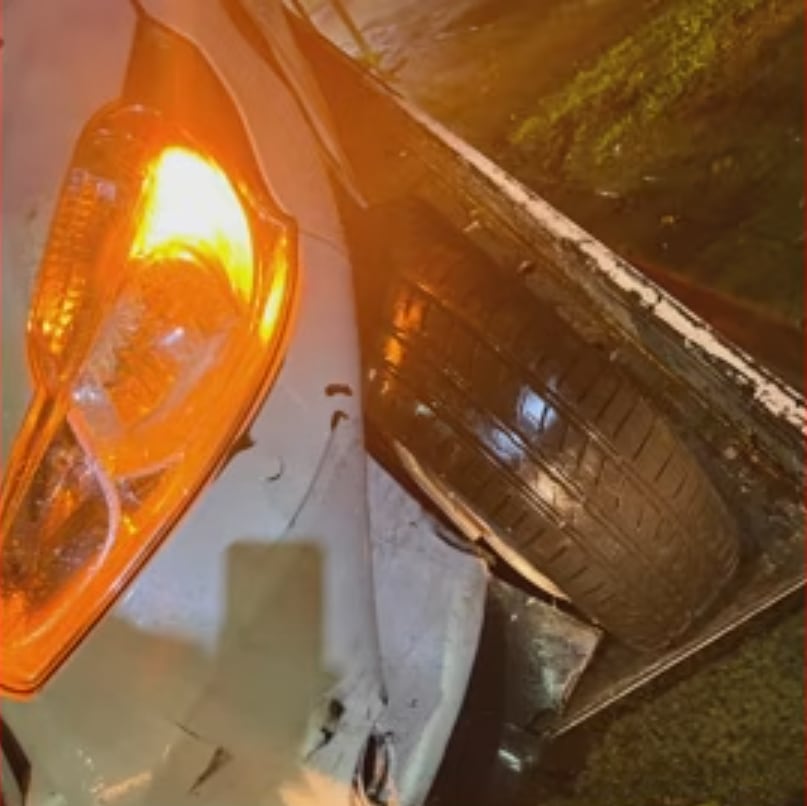 El auto de Pepe Ochoa perdió el control en la Autopista Panamericana, chocó contra el guardarrail y terminó en contramano
