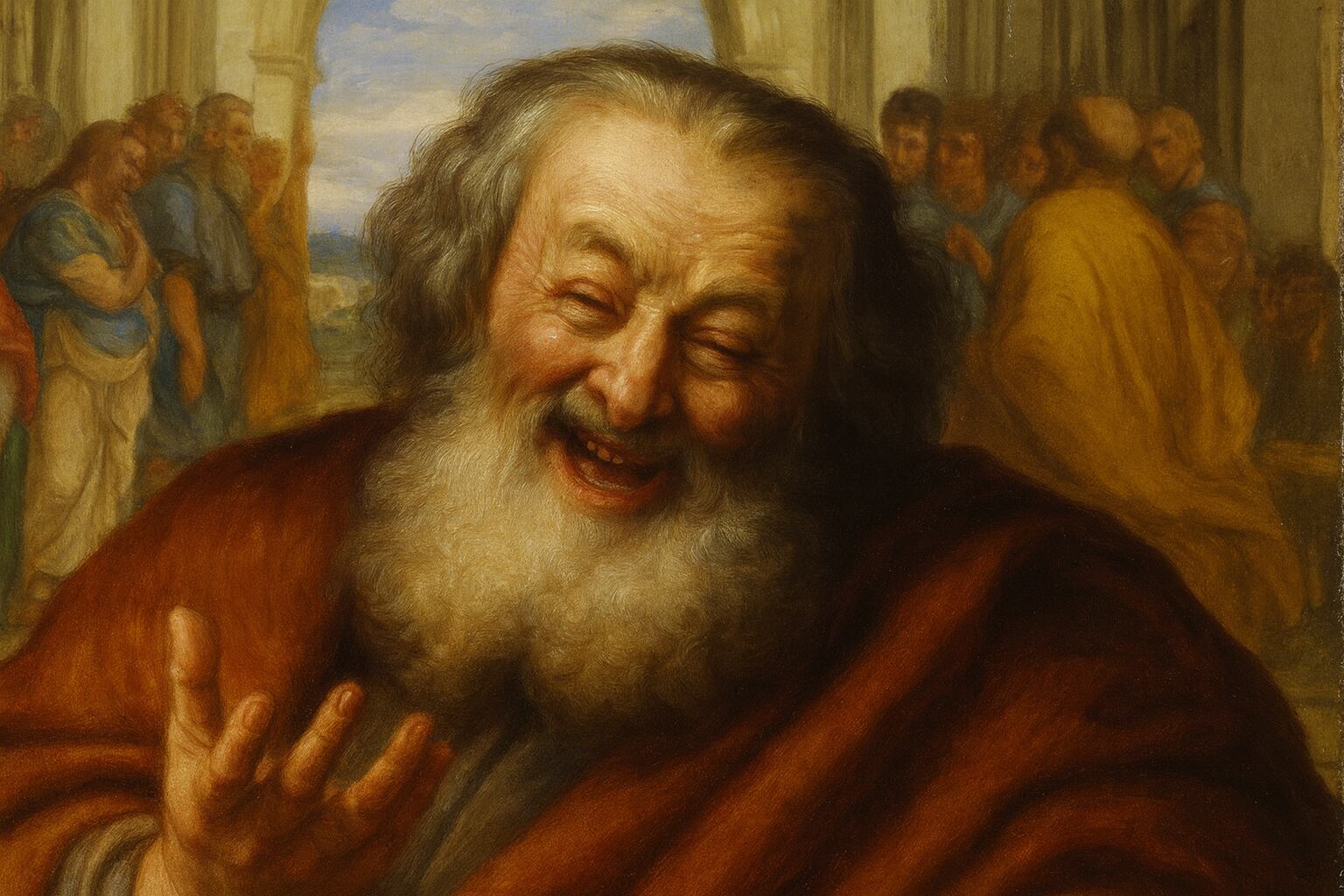 La insólita muerte de Crisipo de Solos ilustra cómo un ataque de risa puede tener consecuencias fatales en la historia antigua (VIsualesIA)