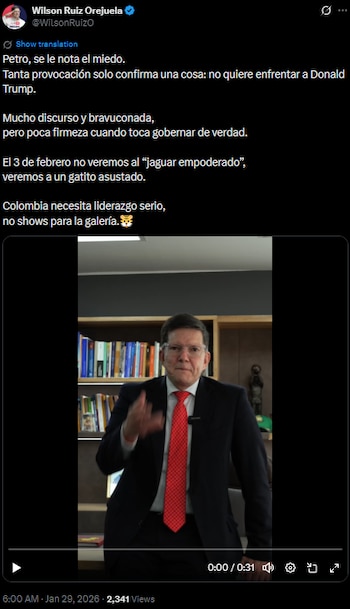 Wilson Ruiz Orejuela advirtió que