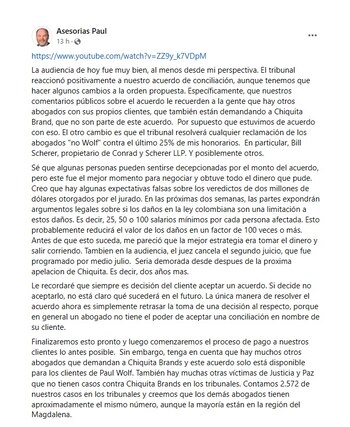 Publicación del abogado Paul Wolf