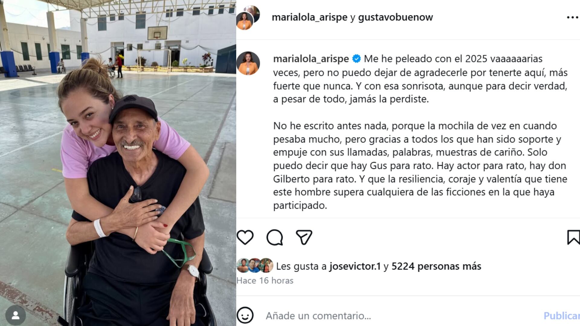 Sobrina de Gustavo Bueno tuvo emotivas palabras hacia el actor. IG