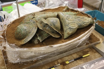 El conjunto arqueológico, extraído en