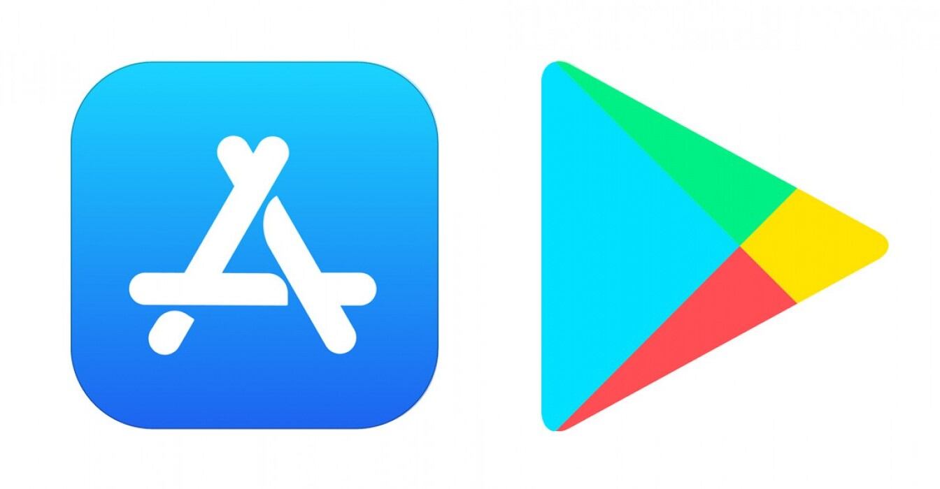 Estas dos tiendas son las únicas habilitadas para descargar apps de manera segura. (Fotocomposición Infobae)