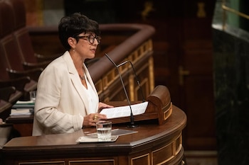 03/09/2026 La portavoz del PNV en el Congreso, Maribel Vaquero, interviene durante una sesión plenaria en el Congreso de los Diputados, a 3 de septiembre de 2026, en Madrid (España). Sánchez comparece este jueves ante el Pleno del Congreso para informar sobre la gestión del Ejecutivo en relación con los hechos ocurridos en Ceuta desde el pasado 30 de julio y sobre la situación que atraviesa la ciudad autónoma.
POLITICA
Fernando Sánchez - Europa Press
