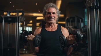 Entrenamiento, personas adultas mayores ejercitándose,