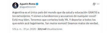 Tuit de Agustín Romo