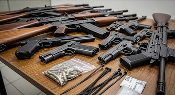 Los allanamientos permitieron secuestrar armas, cargadores y municiones vinculadas a la organización; por el caso, 24 de sus integrantes fueron condenados a penas de hasta ocho años y seis meses de prisión