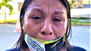 Liset Franco solicitando ayuda para