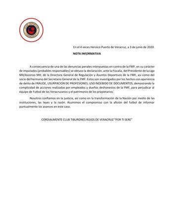 El pronunciamiento de los escualos