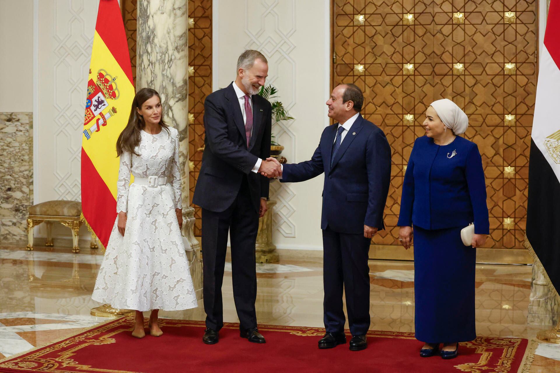 Los reyes de España en su primer viaje de Estado a Egipto. (EFE)