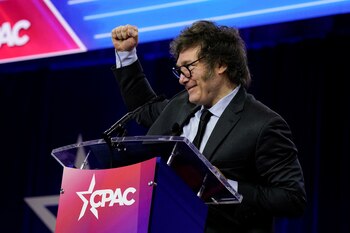 Javier Milei en la conferencia