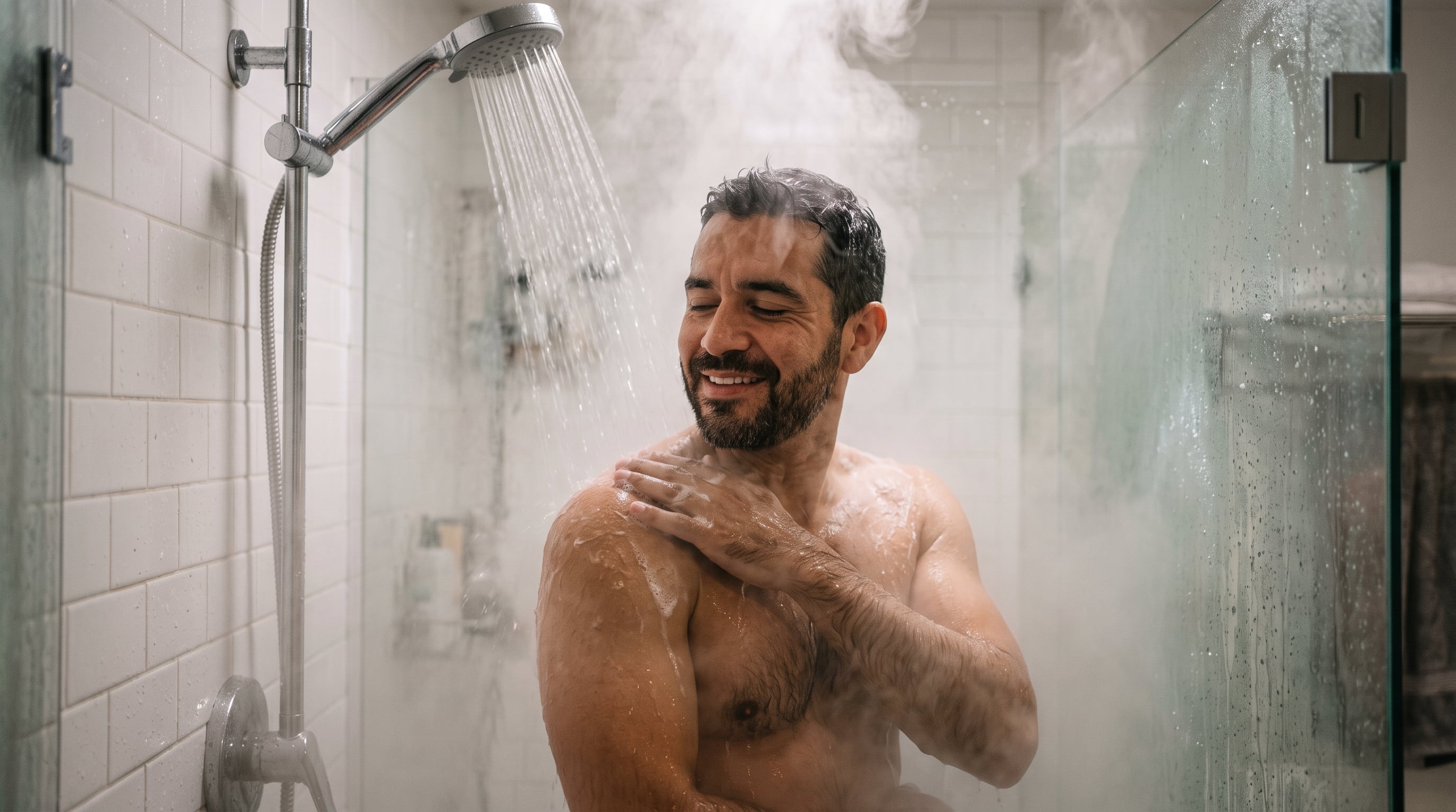 Las duchas largas con agua muy caliente, ciertos productos de higiene y la exfoliación frecuente pueden afectar la barrera cutánea y agravar la piel seca (Imagen Ilustrativa Infobae)