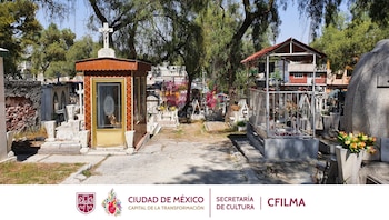 El Panteón del Pueblo Peñón de los Baños se construyó en 1908.
(Foto: Secretaría de Cultura)
