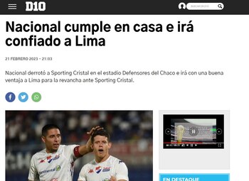 D10 mostró la confianza de Nacional de Paraguay ante Sporting Cristal pensando en la vuelta.