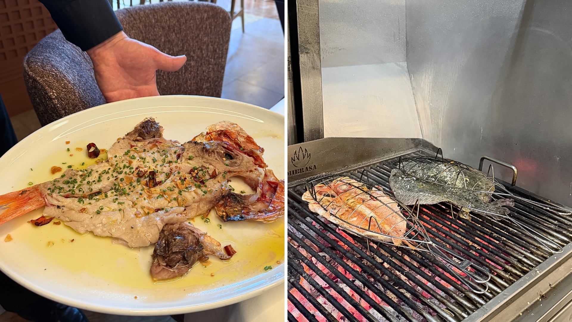 Pescado a la parrilla en el restaurante Aleteo (Infobae España)