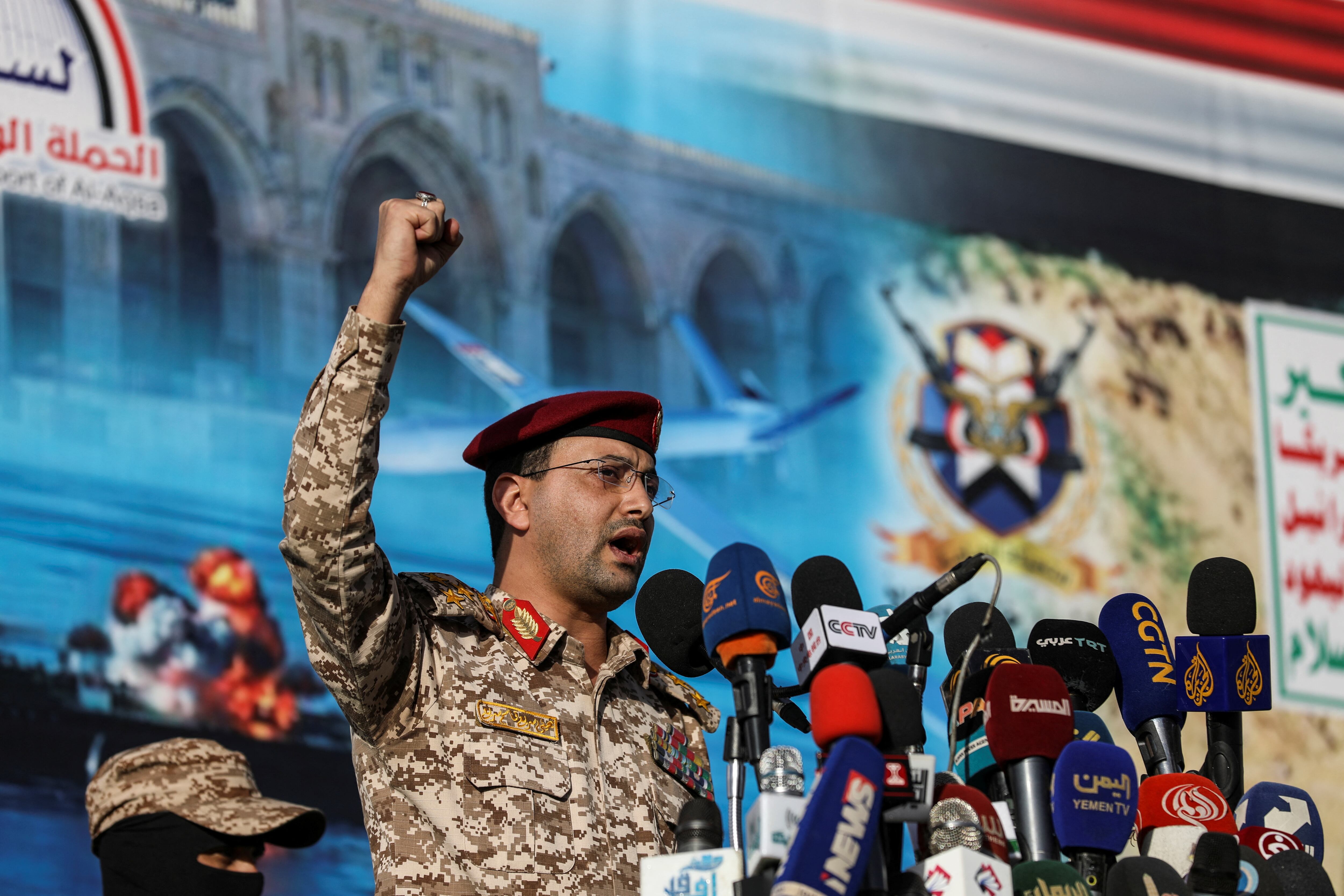 El portavoz militar hutí, el brigadier general Yahya Saree. (REUTERS/Khaled Abdullah)