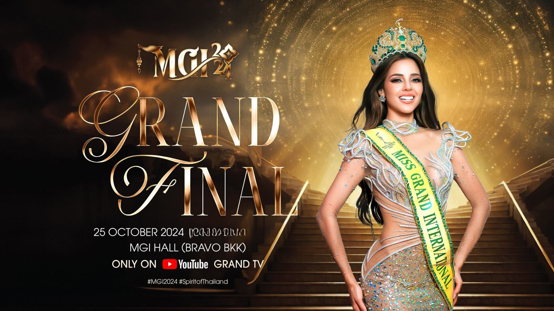 Hoy se realizará en vivo la ceremonia final del Miss Grand International 2024 y que encontrará a la sucesora de Luciana Fuster