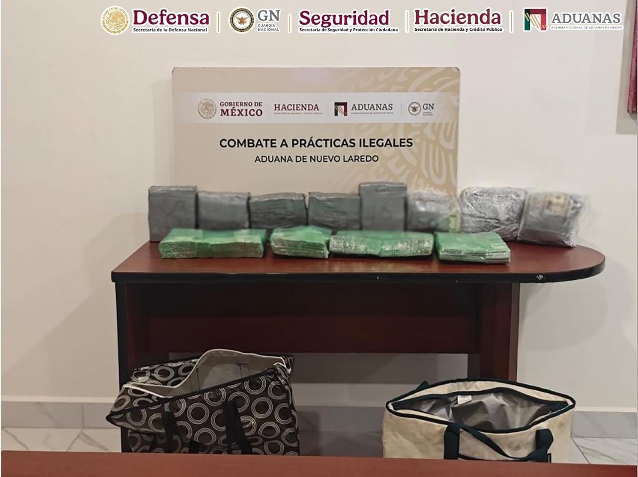 Confiscan paquetes con dinero en efectivo en la aduana de Tamaulipas: el cargamento suma más de 750 mil dólares. SSPC