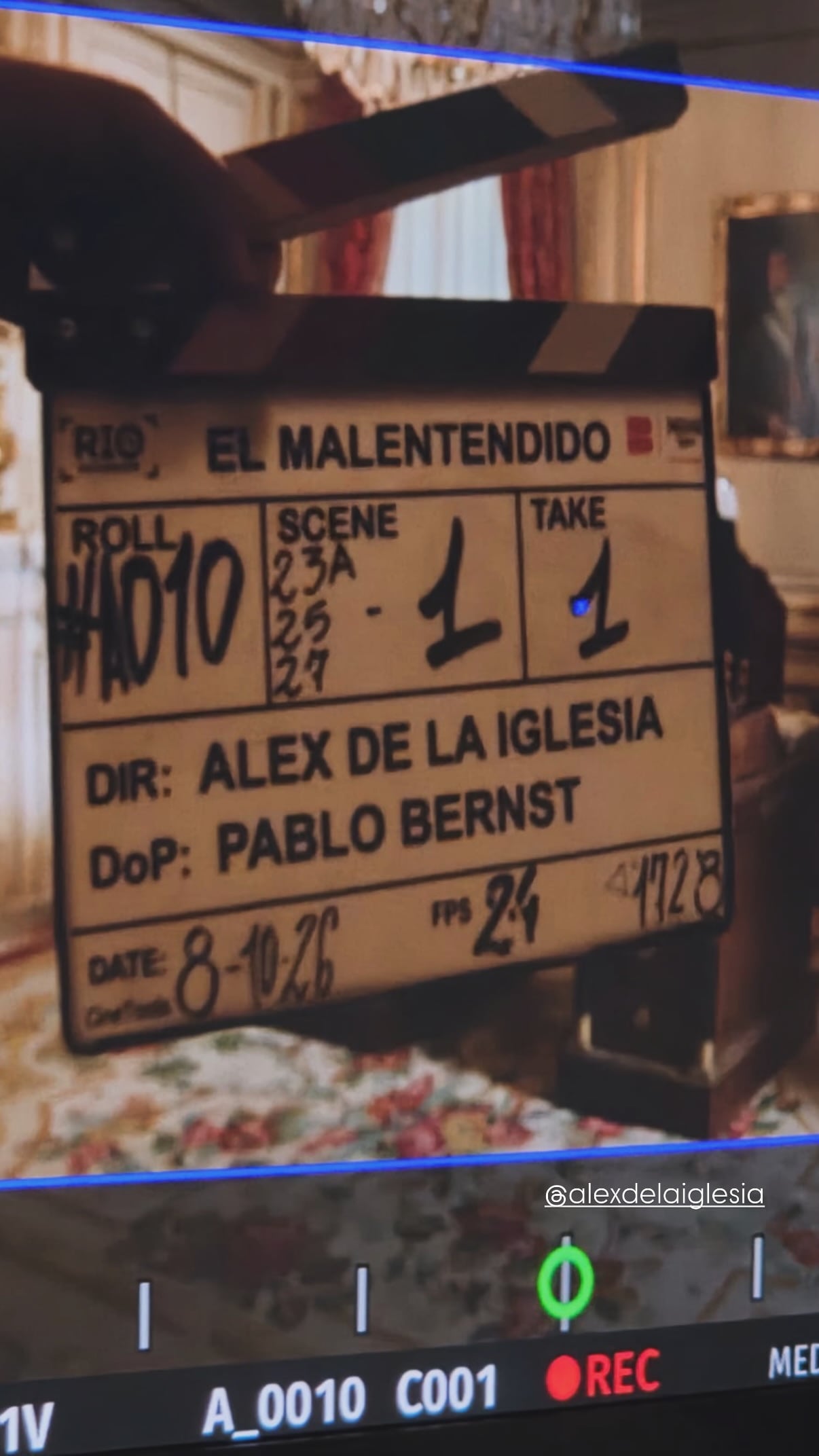 Benjamñin Vicuña filma bajo las órdenes de Alex de la Iglesia en Madrid (Instagram)