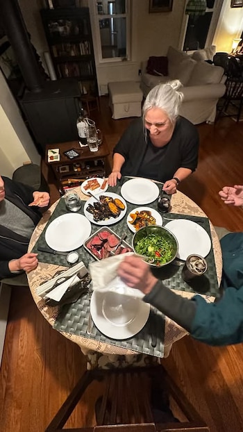 Georgina Barbarossa durante su visita a su sobrina en Portland