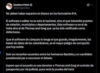 Gustavo Petro aseguró que el