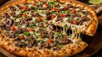 Pizza de carne asada: cómo preparar una versión casera con queso fundido y mucho sabor