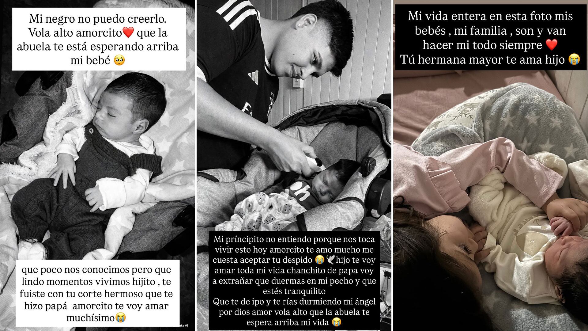 Iván Leonel Ledesma, el padre del bebé, publicó mensajes de despedida en sus historias de Instagram