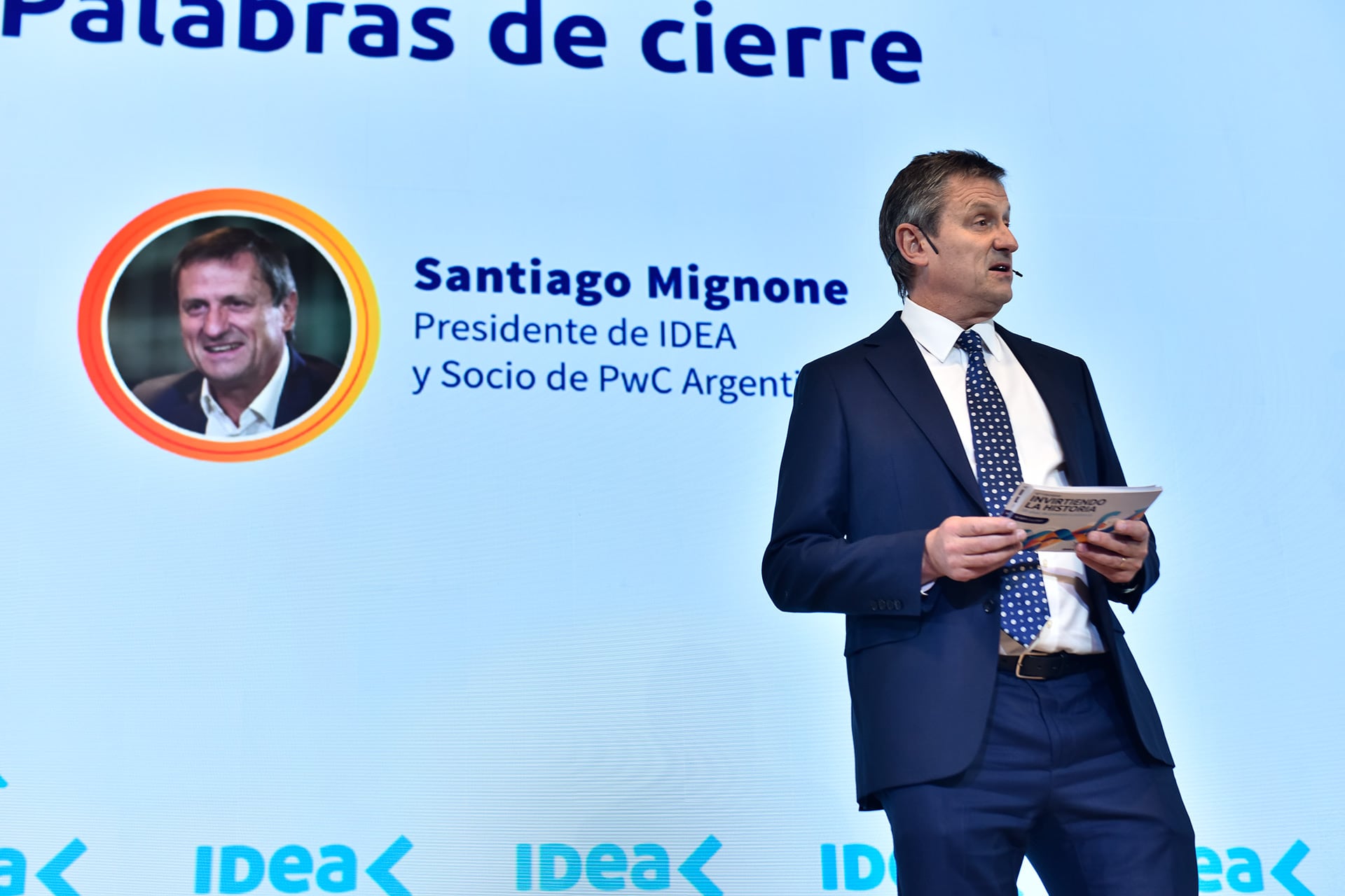 El presidente de IDEA, Santiago Mignone, en el discurso de cierre del 62° Coloquio en Mar del Plata