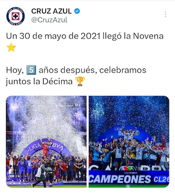 Cruz Azul celebra siete días como monarca de la Primera División