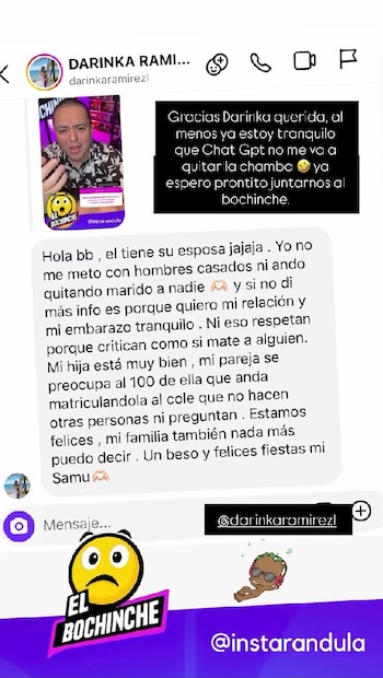 Darinka Ramírez responde con mensajes
