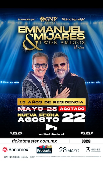 La gira TWO’R AMIGOS celebra 13 años de trayectoria con más de 80 conciertos en el Auditorio Nacional, consolidándose como referente del pop mexicano (Ocesa)