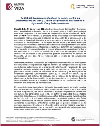 Este fue el comunicado de