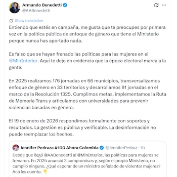 Benedetti afirmó que el 19
