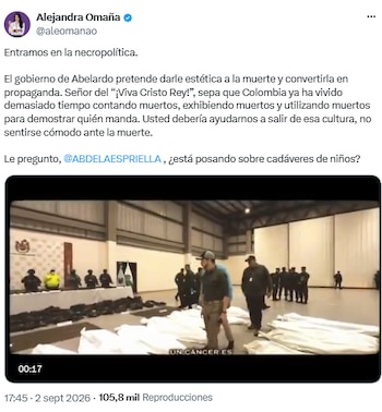 Amaranta Hank acusó al Gobierno de convertir la muerte en propaganda - crédito @aleomanao/X