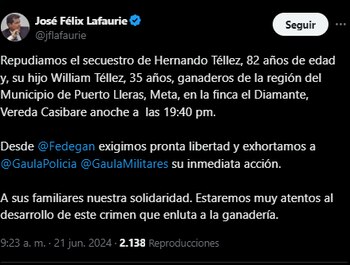 Presidente de Fedegán expresó su