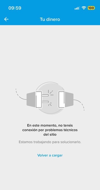 Mensaje de error que vieron