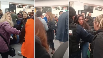 La afectada que estaba grabando