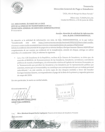 Enrique Inzunza, senador de Morena, sigue recibiendo la dieta económica por parte del Senado de la República, pese a que la UIF de la SHCP ordenó congelar sus cuentas en mayo. (Imágenes: Transparencia)